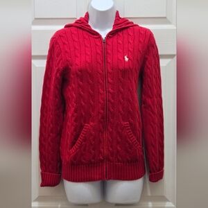 Polo Ralph Lauren / Red Cable Knit Sweater / Size M